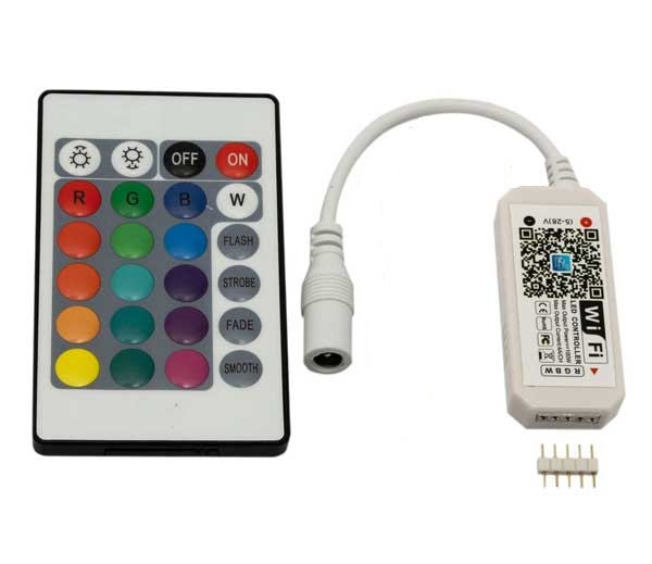 Wi-Fi RGBW/RGB+W LED Контролер 100W с RF Дистанционно управление - 24 бутона