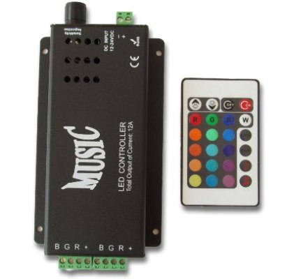 144W Музикален RGB Контролер за LED Ленти - 24 бутона - Затвори