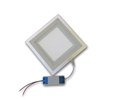 12W Квадратен LED Панел за Вграждане със Стъклена Периферия - 6000К Студено Бяла Светлина