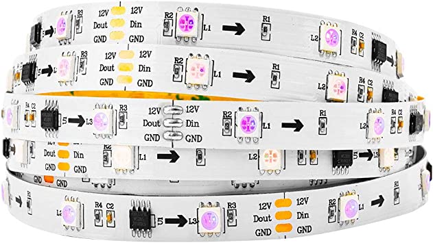 12V RGB LED Пиксел WS2811 60 пиксела на метър лента IP20 12V RGB LED Пиксел WS2811 60 пиксела на метър лента IP20