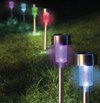 Комплект 10бр Иноксови RGB Соларни Лампи