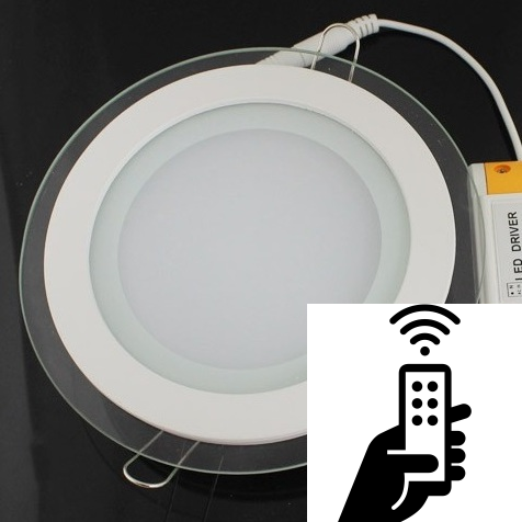 18W Кръгъл LED Панел за Вграждане със Стъклена Периферия Променлива Светлина с опция за Дистанционно управление