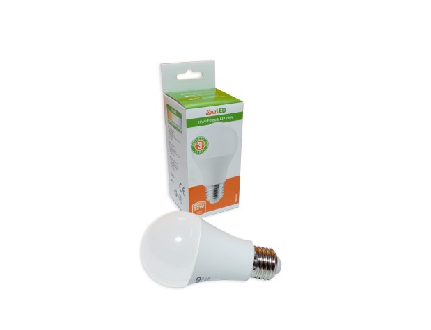 12W NEW LED Крушка E27 - A60 6000K Студено Бяла Светлина - Затвори