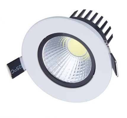 12W LED COB Луна със Сатенено Бял Корпус 3000К Топло Бяла Светлина - Затвори