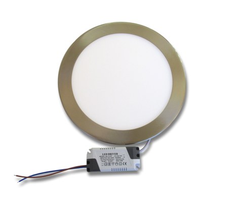 18W Кръгъл Иноксов LED Панел за Вграждане 6000К Студено Бяла Светлина - Затвори