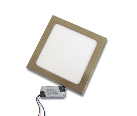 18W Квадратен Иноксов LED Панел за Вграждане 6000К Студено Бяла Светлина - Затвори