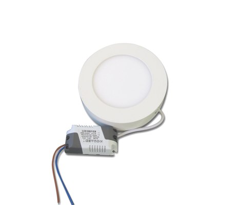 6W Кръгъл LED Панел за Повърхностен Монтаж 6000К Студено Бяла Светлина - Затвори