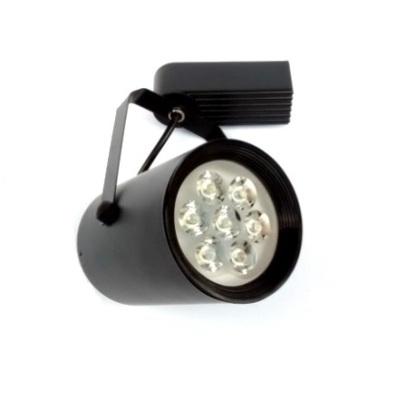7W LED Релсов Прожектор - Черен 3000К Топло Бяла Светлина - Затвори