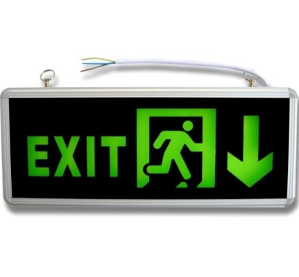 LED Табелка EXIT със Стрелка Надолу - Затвори